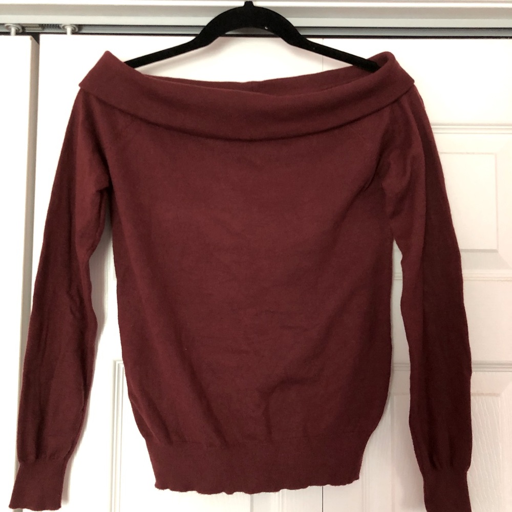 Red off-shoulder top